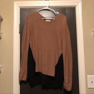 Madewell Color Block ZIP Back Sweater